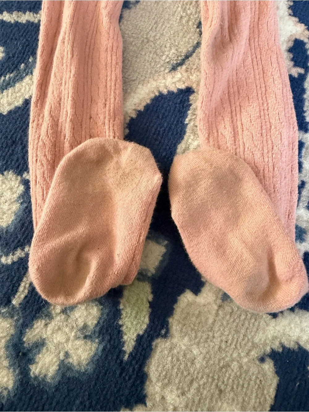 Girls Ribbed Tights in Pink and Mustard - Soft Stretch